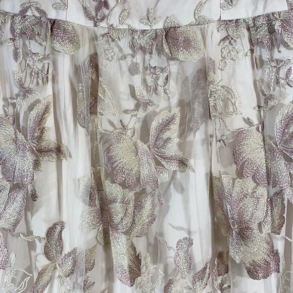ADRIANNA PAPELL MOTHER OF THE BRIDE MAXI DRESS NWT TAUPE EMBELLISHED SIZE 4 - Picture 8 of 14